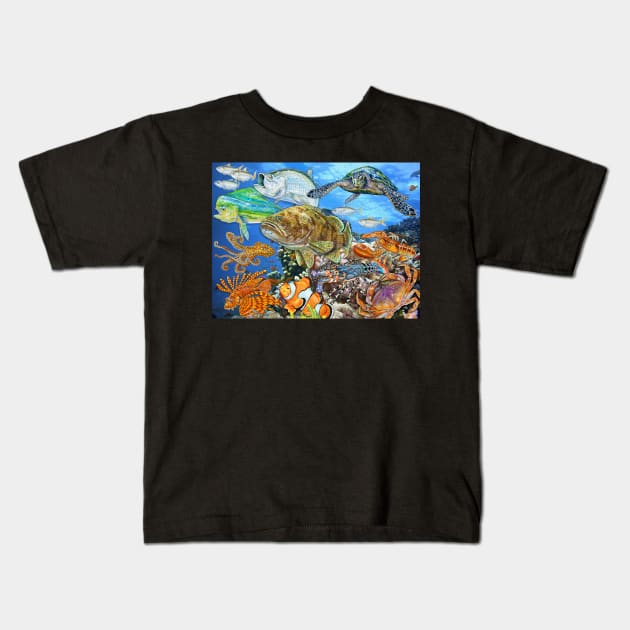 Sea Life Kids T-Shirt by Tim Jeffs Art